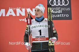 13.01.2018, Dresden, Germany (GER): Lucas Chanavat (FRA) - FIS world cup cross-country, individual sprint, Dresden (GER). www.nordicfocus.com. © Thibaut/NordicFocus. Every downloaded picture is fee-liable.