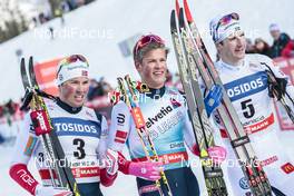 20.01.2018, Planica, Slovenia (SLO): Emil Iversen (NOR), Johannes Hoesflot Klaebo (NOR), Teodor Peterson (SWE), (l-r)  - FIS world cup cross-country, individual sprint, Planica (SLO). www.nordicfocus.com. © Modica/NordicFocus. Every downloaded picture is fee-liable.
