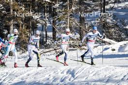 20.01.2018, Planica, Slovenia (SLO): Janez Lampic (SLO), Teodor Peterson (SWE), Marcus Hellner (SWE), Anssi Pentsinen (FIN), (l-r)  - FIS world cup cross-country, individual sprint, Planica (SLO). www.nordicfocus.com. © Modica/NordicFocus. Every downloaded picture is fee-liable.