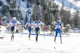 20.01.2018, Planica, Slovenia (SLO): Marcus Hellner (SWE), Anssi Pentsinen (FIN), Teodor Peterson (SWE), Maicol Rastelli (ITA), (l-r)  - FIS world cup cross-country, individual sprint, Planica (SLO). www.nordicfocus.com. © Modica/NordicFocus. Every downloaded picture is fee-liable.