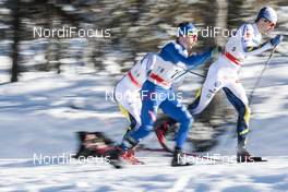 20.01.2018, Planica, Slovenia (SLO): Teodor Peterson (SWE), Marcus Hellner (SWE), Maicol Rastelli (ITA), (l-r)  - FIS world cup cross-country, individual sprint, Planica (SLO). www.nordicfocus.com. © Modica/NordicFocus. Every downloaded picture is fee-liable.