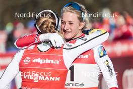 20.01.2018, Planica, Slovenia (SLO): Kathrine Rolsted Harsem (NOR), Stina Nilsson (SWE), (l-r)  - FIS world cup cross-country, individual sprint, Planica (SLO). www.nordicfocus.com. © Modica/NordicFocus. Every downloaded picture is fee-liable.