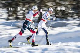 20.01.2018, Planica, Slovenia (SLO): Emil Iversen (NOR), Emil Joensson (SWE), (l-r)  - FIS world cup cross-country, individual sprint, Planica (SLO). www.nordicfocus.com. © Modica/NordicFocus. Every downloaded picture is fee-liable.