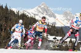 27.01.2018, Seefeld, Austria (AUT): Calle Halfvarsson (SWE), Johannes Hoesflot Klaebo (NOR), (l-r)  - FIS world cup cross-country, individual sprint, Seefeld (AUT). www.nordicfocus.com. © Modica/NordicFocus. Every downloaded picture is fee-liable.
