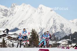 27.01.2018, Seefeld, Austria (AUT): Dario Cologna (SUI), Emil Iversen (NOR), Richard Jouve (FRA), (l-r)  - FIS world cup cross-country, individual sprint, Seefeld (AUT). www.nordicfocus.com. © Modica/NordicFocus. Every downloaded picture is fee-liable.