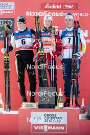 27.01.2018, Seefeld, Austria (AUT): Lucas Chanavat (FRA), Johannes Hoesflot Klaebo (NOR), Calle Halfvarsson (SWE), (l-r) - FIS world cup cross-country, individual sprint, Seefeld (AUT). www.nordicfocus.com. © Modica/NordicFocus. Every downloaded picture is fee-liable.