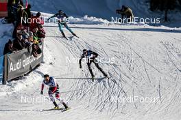 27.01.2018, Seefeld, Austria (AUT): Emil Iversen (NOR), Dario Cologna (SUI), Richard Jouve (FRA), (l-r)  - FIS world cup cross-country, individual sprint, Seefeld (AUT). www.nordicfocus.com. © Modica/NordicFocus. Every downloaded picture is fee-liable.