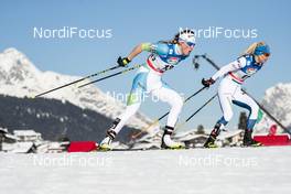 27.01.2018, Seefeld, Austria (AUT): Anamarija Lampic (SLO), Mari Laukkanen (FIN), (l-r)  - FIS world cup cross-country, individual sprint, Seefeld (AUT). www.nordicfocus.com. © Modica/NordicFocus. Every downloaded picture is fee-liable.