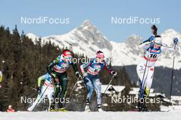 27.01.2018, Seefeld, Austria (AUT): Anne Winkler (GER), Sadie Bjornsen (USA), Maria Nordstroem (SWE), (l-r)  - FIS world cup cross-country, individual sprint, Seefeld (AUT). www.nordicfocus.com. © Modica/NordicFocus. Every downloaded picture is fee-liable.