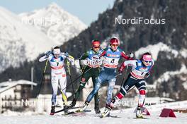 27.01.2018, Seefeld, Austria (AUT): Linn Soemskar (SWE), Victoria Carl (GER), Sophie Caldwell (USA), Maiken Caspersen Falla (NOR), (l-r)  - FIS world cup cross-country, individual sprint, Seefeld (AUT). www.nordicfocus.com. © Modica/NordicFocus. Every downloaded picture is fee-liable.