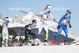 27.01.2018, Seefeld, Austria (AUT): Katja Visnar (SLO), Laurien Van Der Graaff (SUI), Evelina Settlin (SWE), Gaia Vuerich (ITA), (l-r)  - FIS world cup cross-country, individual sprint, Seefeld (AUT). www.nordicfocus.com. © Modica/NordicFocus. Every downloaded picture is fee-liable.