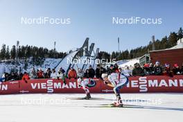 03.03.2018, Lahti, Finland (FIN): Anne Kjersti Kalvaa (NOR), Anna Dyvik (SWE), (l-r)  - FIS world cup cross-country, individual sprint, Lahti (FIN). www.nordicfocus.com. © Modica/NordicFocus. Every downloaded picture is fee-liable.