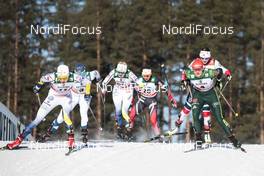 03.03.2018, Lahti, Finland (FIN): Stina Nilsson (SWE), Krista Parmakoski (FIN), Maja Dahlqvist (SWE), Ingvild Flugstad Oestberg (NOR), Victoria Carl (GER), (l-r)  - FIS world cup cross-country, individual sprint, Lahti (FIN). www.nordicfocus.com. © Modica/NordicFocus. Every downloaded picture is fee-liable.