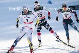 03.03.2018, Lahti, Finland (FIN): Hanna Falk (SWE), Marit Bjoergen (NOR), Sadie Bjornsen (USA), (l-r)  - FIS world cup cross-country, individual sprint, Lahti (FIN). www.nordicfocus.com. © Modica/NordicFocus. Every downloaded picture is fee-liable.