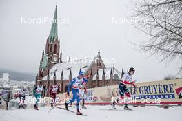 07.03.2018, Drammen, Norway (NOR): Richard Jouve (FRA), Gleb Retivykh (RUS), Federico Pellegrino (ITA), Paal Golberg (NOR), (l-r)  - FIS world cup cross-country, individual sprint, Drammen (NOR). www.nordicfocus.com. © Modica/NordicFocus. Every downloaded picture is fee-liable.