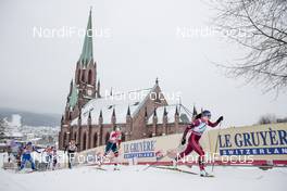 07.03.2018, Drammen, Norway (NOR): Greta Laurent (ITA), Nadine Faehndrich (SUI), Mari Eide (NOR), Natalia Nepryaeva (RUS), (l-r)  - FIS world cup cross-country, individual sprint, Drammen (NOR). www.nordicfocus.com. © Modica/NordicFocus. Every downloaded picture is fee-liable.