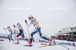 07.03.2018, Drammen, Norway (NOR): Stina Nilsson (SWE), Thea Krokan Murud (NOR), Anna Dyvik (SWE), (l-r)  - FIS world cup cross-country, individual sprint, Drammen (NOR). www.nordicfocus.com. © Modica/NordicFocus. Every downloaded picture is fee-liable.