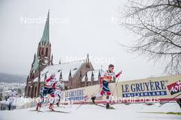 07.03.2018, Drammen, Norway (NOR): Eirik Brandsdal (NOR), Emil Joensson (SWE), Johannes Hoesflot Klaebo (NOR), (l-r)  - FIS world cup cross-country, individual sprint, Drammen (NOR). www.nordicfocus.com. © Modica/NordicFocus. Every downloaded picture is fee-liable.