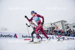 07.03.2018, Drammen, Norway (NOR): Nadine Faehndrich (SUI), Natalia Nepryaeva (RUS), Tiril Udnes Weng (NOR), (l-r)  - FIS world cup cross-country, individual sprint, Drammen (NOR). www.nordicfocus.com. © Modica/NordicFocus. Every downloaded picture is fee-liable.