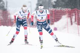 11.03.2018, Oslo, Norway (NOR): Astrid Uhrenholdt Jacobsen (NOR), Marit Bjoergen (NOR), (l-r)  - FIS world cup cross-country, mass women, Oslo (NOR). www.nordicfocus.com. © Modica/NordicFocus. Every downloaded picture is fee-liable.