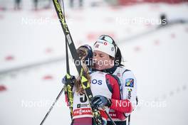 11.03.2018, Oslo, Norway (NOR): Marit Bjoergen (NOR), Jessica Diggins (USA), (l-r)  - FIS world cup cross-country, mass women, Oslo (NOR). www.nordicfocus.com. © Modica/NordicFocus. Every downloaded picture is fee-liable.