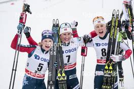 11.03.2018, Oslo, Norway (NOR): Jessica Diggins (USA), Marit Bjoergen (NOR), Ragnhild Haga (NOR), (l-r)  - FIS world cup cross-country, mass women, Oslo (NOR). www.nordicfocus.com. © Modica/NordicFocus. Every downloaded picture is fee-liable.