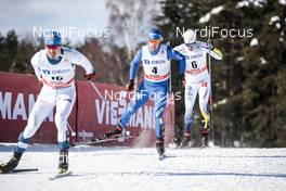 16.03.2018, Falun Sweden (SWE): Federico Pellegrino (ITA), Calle Halfvarsson (SWE), (l-r)  - FIS world cup cross-country, individual sprint, Falun (SWE). www.nordicfocus.com. © Modica/NordicFocus. Every downloaded picture is fee-liable.