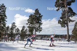 16.03.2018, Falun Sweden (SWE): Sadie Bjornsen (USA), Jessica Diggins (USA), Ingvild Flugstad Oestberg (NOR), Astrid Uhrenholdt Jacobsen (NOR), (l-r)  - FIS world cup cross-country, individual sprint, Falun (SWE). www.nordicfocus.com. © Modica/NordicFocus. Every downloaded picture is fee-liable.