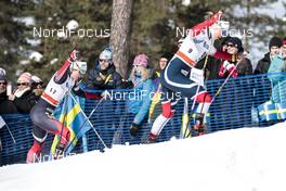 16.03.2018, Falun Sweden (SWE): Ingvild Flugstad Oestberg (NOR), Astrid Uhrenholdt Jacobsen (NOR), (l-r)  - FIS world cup cross-country, individual sprint, Falun (SWE). www.nordicfocus.com. © Modica/NordicFocus. Every downloaded picture is fee-liable.