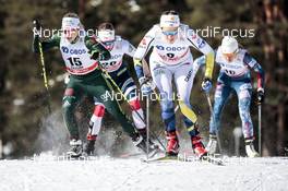 16.03.2018, Falun Sweden (SWE): Sandra Ringwald (GER), Anna Dyvik (SWE), Nadine Faehndrich (SUI), (l-r)  - FIS world cup cross-country, individual sprint, Falun (SWE). www.nordicfocus.com. © Modica/NordicFocus. Every downloaded picture is fee-liable.
