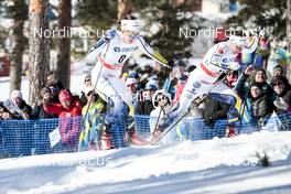 16.03.2018, Falun Sweden (SWE): Anna Dyvik (SWE), Charlotte Kalla (SWE), (l-r)  - FIS world cup cross-country, individual sprint, Falun (SWE). www.nordicfocus.com. © Modica/NordicFocus. Every downloaded picture is fee-liable.