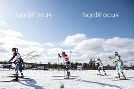 16.03.2018, Falun Sweden (SWE): Jessica Diggins (USA), Maiken Caspersen Falla (NOR), Anamarija Lampic (SLO), (l-r)  - FIS world cup cross-country, individual sprint, Falun (SWE). www.nordicfocus.com. © Modica/NordicFocus. Every downloaded picture is fee-liable.