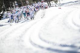 17.03.2018, Falun Sweden (SWE): Start of the race (l-r)  - FIS world cup cross-country, mass men, Falun (SWE). www.nordicfocus.com. © Modica/NordicFocus. Every downloaded picture is fee-liable.