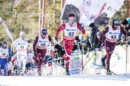17.03.2018, Falun Sweden (SWE): Maxim Vylegzhanin (RUS), Alex Harvey (CAN), Alexey Chervotkin (RUS), (l-r)  - FIS world cup cross-country, mass men, Falun (SWE). www.nordicfocus.com. © Modica/NordicFocus. Every downloaded picture is fee-liable.