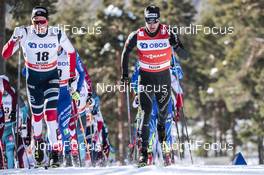 17.03.2018, Falun Sweden (SWE): Emil Iversen (NOR), Dario Cologna (SUI), (l-r)  - FIS world cup cross-country, mass men, Falun (SWE). www.nordicfocus.com. © Modica/NordicFocus. Every downloaded picture is fee-liable.