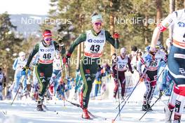 17.03.2018, Falun Sweden (SWE): Pia Fink (GER), Stefanie Boehler (GER), (l-r)  - FIS world cup cross-country, mass women, Falun (SWE). www.nordicfocus.com. © Modica/NordicFocus. Every downloaded picture is fee-liable.