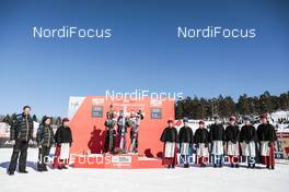 17.03.2018, Falun Sweden (SWE): Marit Bjoergen (NOR), Krista Parmakoski (FIN), Ingvild Flugstad Oestberg (NOR), (l-r) - FIS world cup cross-country, mass women, Falun (SWE). www.nordicfocus.com. © Modica/NordicFocus. Every downloaded picture is fee-liable.
