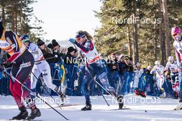 17.03.2018, Falun Sweden (SWE): Jessica Diggins (USA) - FIS world cup cross-country, mass women, Falun (SWE). www.nordicfocus.com. © Modica/NordicFocus. Every downloaded picture is fee-liable.