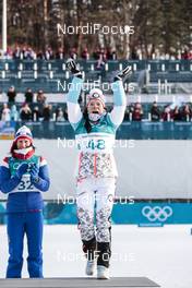 15.02.2018, Pyeongchang, Korea (KOR): Krista Parmakoski (FIN), Marit Bjoergen (NOR), (l-r) - XXIII. Olympic Winter Games Pyeongchang 2018, cross-country, 10km women,  Pyeongchang (KOR). www.nordicfocus.com. © Modica/NordicFocus. Every downloaded picture is fee-liable.