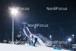 13.02.2018, Pyeongchang, Korea (KOR): Thomas Bing (GER), Baptiste Gros (FRA), (l-r)  - XXIII. Olympic Winter Games Pyeongchang 2018, cross-country, individual sprint,  Pyeongchang (KOR). www.nordicfocus.com. © Modica/NordicFocus. Every downloaded picture is fee-liable.