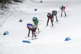 13.02.2018, Pyeongchang, Korea (KOR): Natalia Nepryaeva (RUS), Katja Visnar (SLO), Anamarija Lampic (SLO), Laurien Van Der Graaff (SUI), (l-r)  - XXIII. Olympic Winter Games Pyeongchang 2018, cross-country, individual sprint,  Pyeongchang (KOR). www.nordicfocus.com. © Modica/NordicFocus. Every downloaded picture is fee-liable.