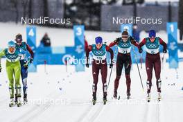 13.02.2018, Pyeongchang, Korea (KOR): Anamarija Lampic (SLO), Yulia Belorukova (RUS), Laurien Van Der Graaff (SUI), Natalia Nepryaeva (RUS), (l-r)  - XXIII. Olympic Winter Games Pyeongchang 2018, cross-country, individual sprint,  Pyeongchang (KOR). www.nordicfocus.com. © Modica/NordicFocus. Every downloaded picture is fee-liable.