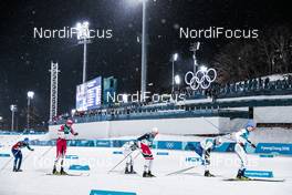 13.02.2018, Pyeongchang, Korea (KOR): Len Valjas (CAN), Emil Iversen (NOR), Oskar Svensson (SWE), Ristomatti Hakola (FIN), (l-r)  - XXIII. Olympic Winter Games Pyeongchang 2018, cross-country, individual sprint,  Pyeongchang (KOR). www.nordicfocus.com. © Modica/NordicFocus. Every downloaded picture is fee-liable.