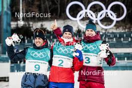 13.02.2018, Pyeongchang, Korea (KOR): Federico Pellegrino (ITA), Johannes Hoesflot Klaebo (NOR), Alexander Bolshunov (RUS), (l-r) - XXIII. Olympic Winter Games Pyeongchang 2018, cross-country, individual sprint,  Pyeongchang (KOR). www.nordicfocus.com. © Modica/NordicFocus. Every downloaded picture is fee-liable.