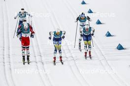 13.02.2018, Pyeongchang, Korea (KOR): Maiken Caspersen Falla (NOR), Stina Nilsson (SWE), Hanna Falk (SWE), (l-r)  - XXIII. Olympic Winter Games Pyeongchang 2018, cross-country, individual sprint,  Pyeongchang (KOR). www.nordicfocus.com. © Modica/NordicFocus. Every downloaded picture is fee-liable.