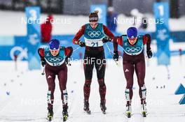 13.02.2018, Pyeongchang, Korea (KOR): Yulia Belorukova (RUS), Laurien Van Der Graaff (SUI), Natalia Nepryaeva (RUS), (l-r)  - XXIII. Olympic Winter Games Pyeongchang 2018, cross-country, individual sprint,  Pyeongchang (KOR). www.nordicfocus.com. © Modica/NordicFocus. Every downloaded picture is fee-liable.