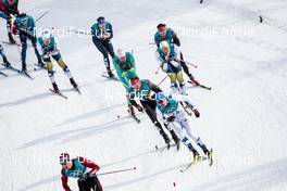 24.02.2018, Pyeongchang, Korea (KOR): Andreas Katz (GER), Andrew Musgrave (GBR), Calle Halfvarsson (SWE), Alexander Bolshunov (RUS), (l-r)  - XXIII. Olympic Winter Games Pyeongchang 2018, cross-country, mass men,  Pyeongchang (KOR). www.nordicfocus.com. © Modica/NordicFocus. Every downloaded picture is fee-liable.
