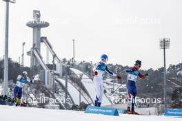 24.02.2018, Pyeongchang, Korea (KOR): Iivo Niskanen (FIN), Scott Patterson (USA), (l-r)  - XXIII. Olympic Winter Games Pyeongchang 2018, cross-country, mass men,  Pyeongchang (KOR). www.nordicfocus.com. © Modica/NordicFocus. Every downloaded picture is fee-liable.