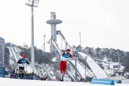 24.02.2018, Pyeongchang, Korea (KOR): Thomas Bing (GER), Graeme Killick (CAN), (l-r)  - XXIII. Olympic Winter Games Pyeongchang 2018, cross-country, mass men,  Pyeongchang (KOR). www.nordicfocus.com. © Modica/NordicFocus. Every downloaded picture is fee-liable.