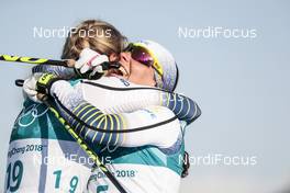 25.02.2018, Pyeongchang, Korea (KOR): Charlotte Kalla (SWE), Stina Nilsson (SWE), (l-r)  - XXIII. Olympic Winter Games Pyeongchang 2018, cross-country, mass women,  Pyeongchang (KOR). www.nordicfocus.com. © Modica/NordicFocus. Every downloaded picture is fee-liable.